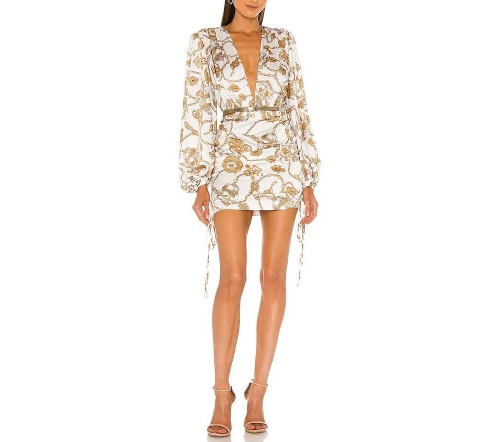 Bronx and Banco Chain Mini Dress White Medium